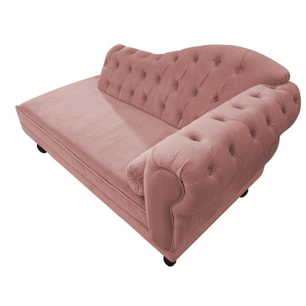 Imagem de Divã Recamier Sofá Juliana 160cm Lado Esquerdo Suede Rose - AM Decor