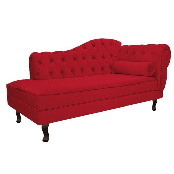 Imagem de Divã Recamier Sofá Juliana 160cm Lado Esquerdo Suede Vermelho - AM Decor