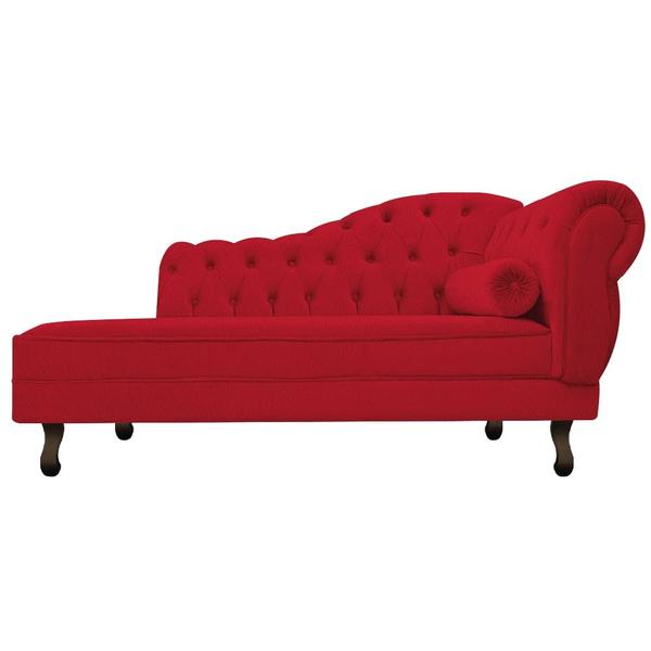 Imagem de Divã Recamier Sofá Juliana 160cm Lado Esquerdo Suede Vermelho - AM Decor