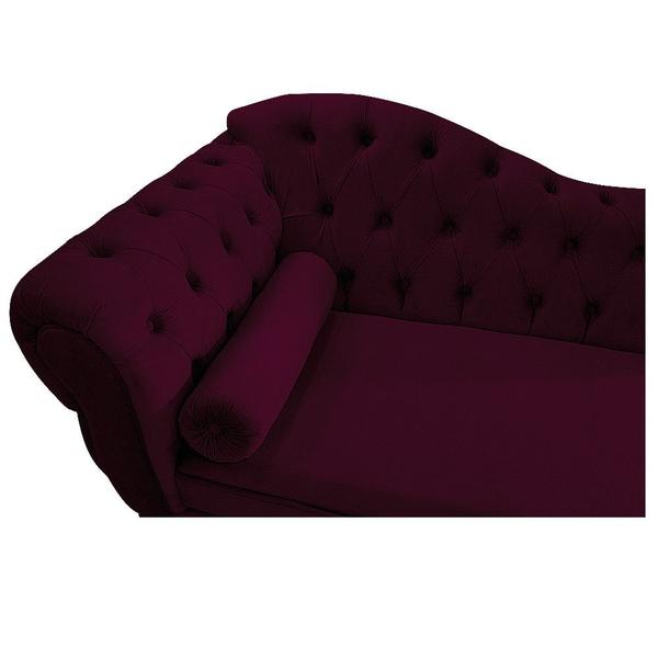 Imagem de Divã Recamier Sofá Juliana 185cm Lado Direito Suede Bordô - AM Decor