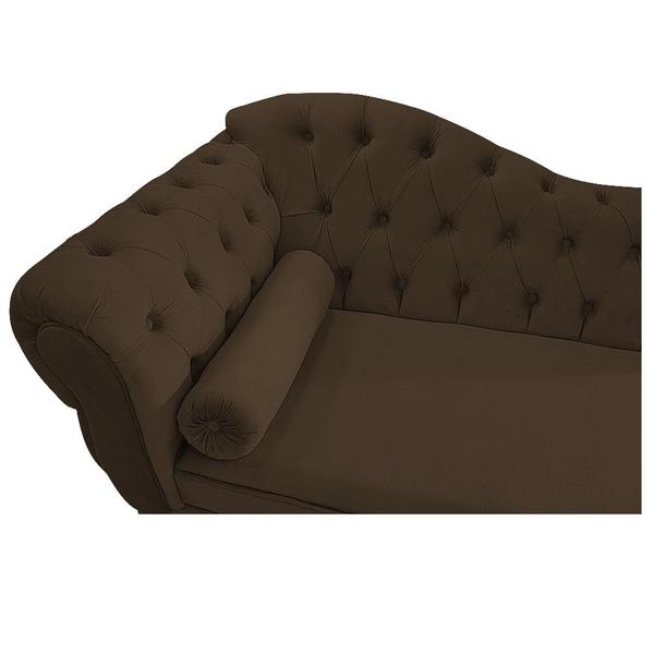 Imagem de Divã Recamier Sofá Juliana 185cm Lado Direito Suede Marrom - AM Decor