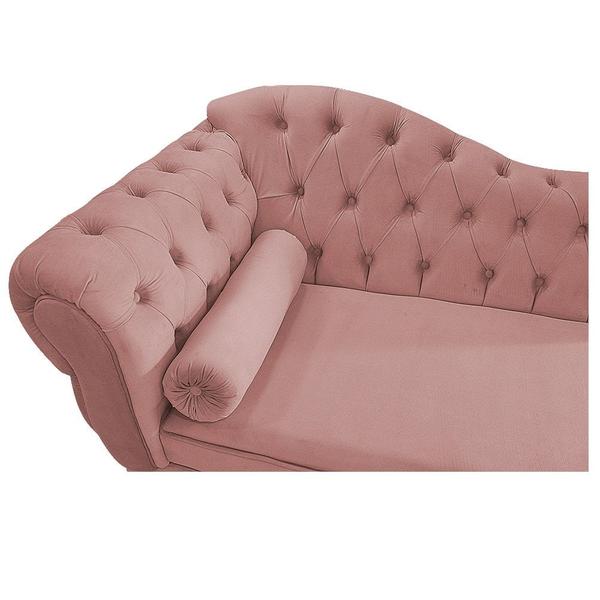 Imagem de Divã Recamier Sofá Juliana 185cm Lado Direito Suede Rose - AM Decor