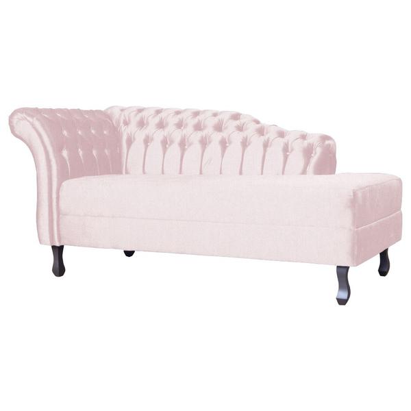 Imagem de Divã RECAMIER STYLOS Lado Direito Suede Rosa Bebê - MALTA DECOR