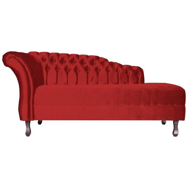 Imagem de Divã RECAMIER STYLOS Lado Direito Suede Vermelho - MALTA DECOR