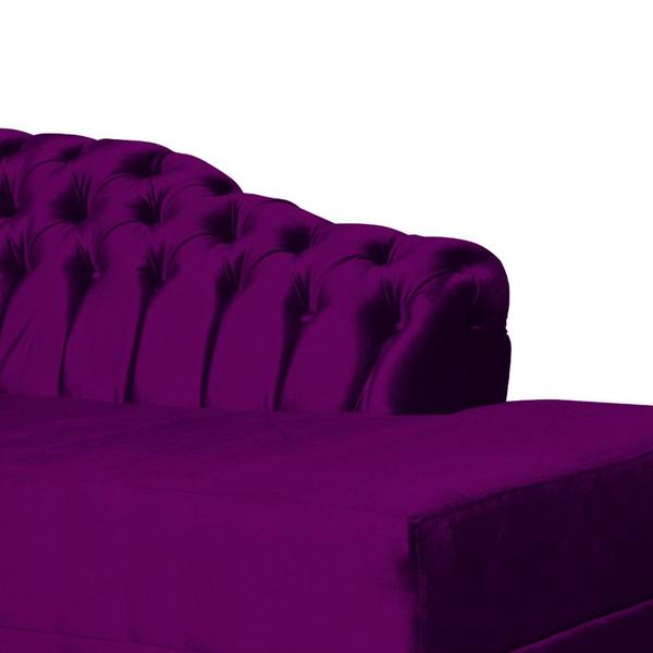 Imagem de Divã RECAMIER STYLOS Lado Direito Veludo Roxo - MALTA DECOR