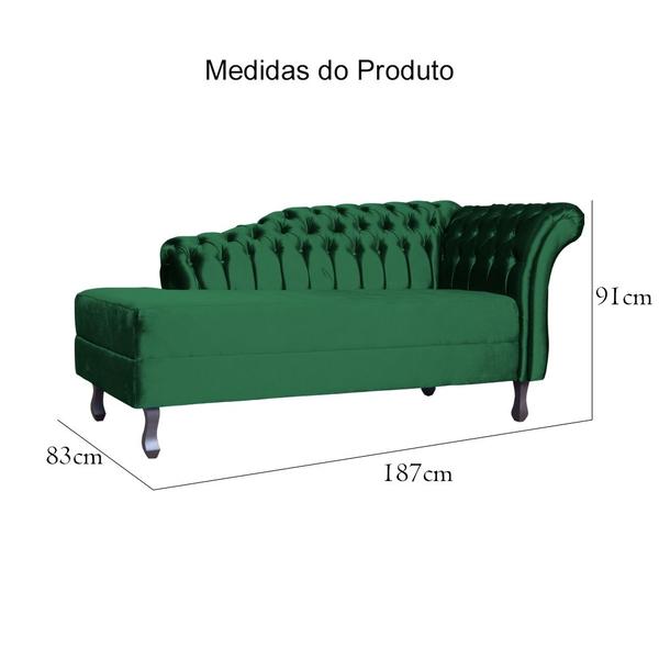 Imagem de Divã RECAMIER STYLOS Lado Direito Veludo Verde - MALTA DECOR