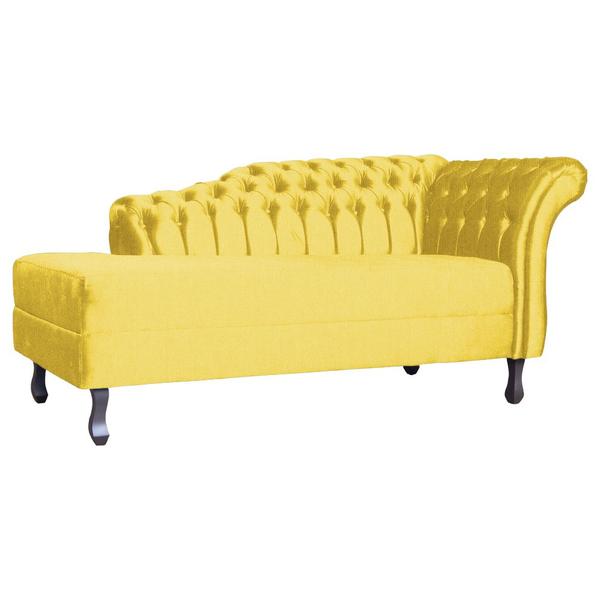 Imagem de Divã RECAMIER STYLOS Lado Esquerdo Suede Amarelo - MALTA DECOR