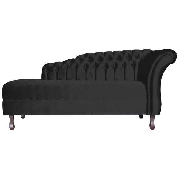 Imagem de Divã RECAMIER STYLOS Lado Esquerdo Suede Preto - MALTA DECOR