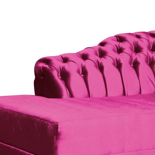 Imagem de Divã RECAMIER STYLOS Lado Esquerdo Veludo Pink - MALTA DECOR