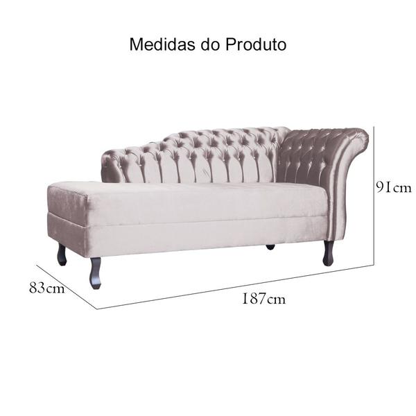 Imagem de Divã RECAMIER STYLOS Lado Esquerdo Veludo Rosê - MALTA DECOR