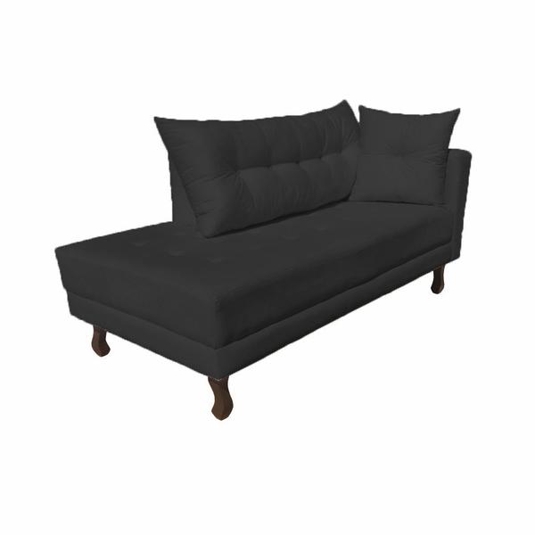 Imagem de Divã Recamier Troya 2,00 Cm Lado Direito Suede Preto