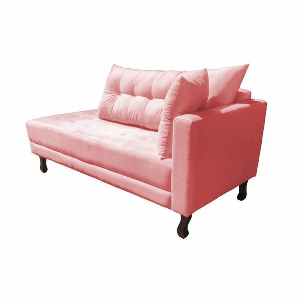 Imagem de Divã Recamier Troya 2,00 Cm Lado Direito Suede Rose