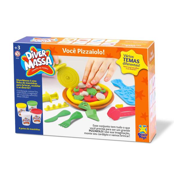 Imagem de Diver Massa Massinha Modelar Você Pizzaiolo C/ Moldes Pizza - Divertoys