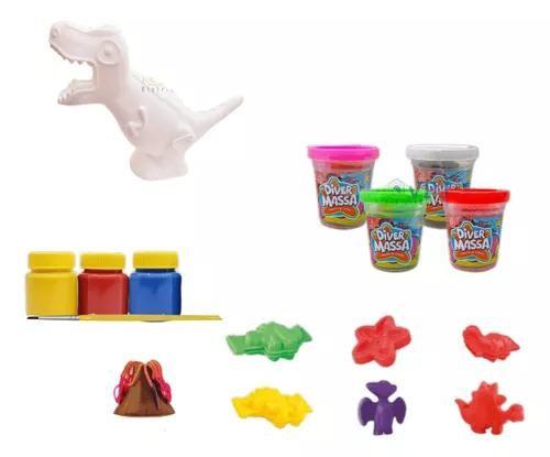 Imagem de Diver Massinha Dinossauro com Acessórios e Tinta P/ Colorir - DiverToys