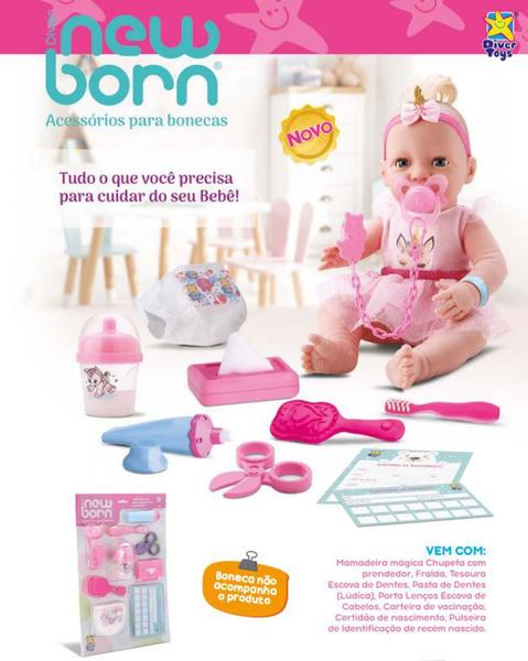 Imagem de Diver New Born acessórios de bonecas - Divertoys - para boneca menina (8201)