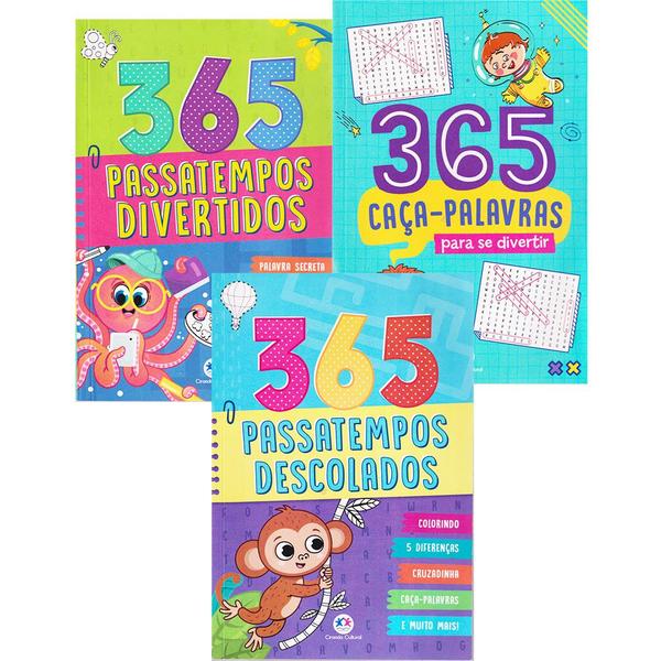 Imagem de Diversão Garantida Livros de Passatempos Infantis para Crianças Kit 3 Volumes