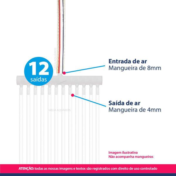 Imagem de Divisor De Ar Em Plástico Com 12 Saídas Aquário Pedra Porosa