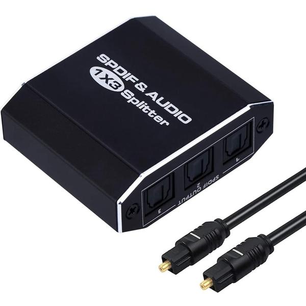 Imagem de Divisor de áudio óptico digital 1x3, Spdif Toslink Optical Fi