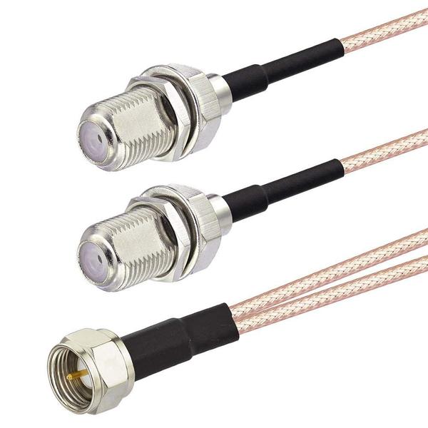 Imagem de Divisor de Cabo Coaxial Tipo F Superbat - Macho para Duplo Fêmea