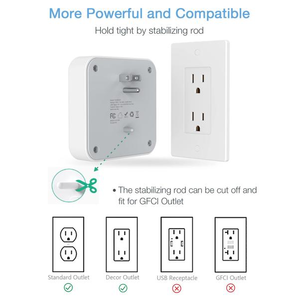 Imagem de Divisor de saída TESSAN Multi Plug com 4 saídas 125V 13A 1625W