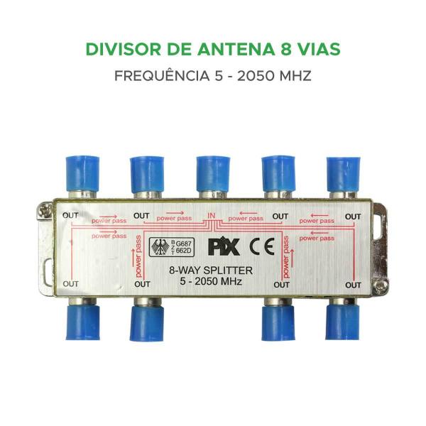 Imagem de Divisor De Sinal Alta 5-2050mhz  1x8 Antenas Coletiva