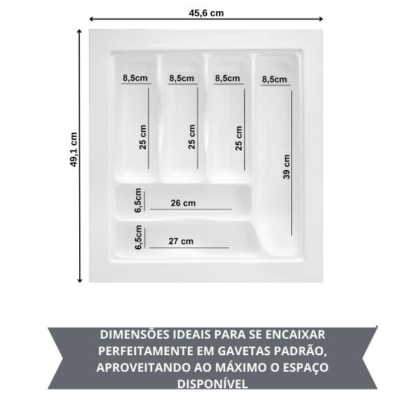 Imagem de Divisor De Talher Og-07 Preto 456 X 491mm Moldplast/porta Talher/organizador De Talher