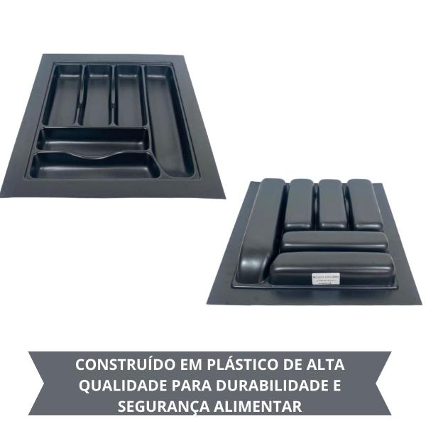 Imagem de Divisor De Talher Og-07 Preto 456 X 491mm Moldplast/porta Talher/organizador De Talher