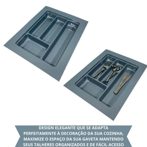 Imagem de Divisor De Talher Og-26 Cinza Metalico 334 X 422mm Moldplast/porta Talher/organizador De Talher