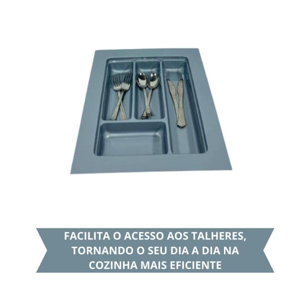 Imagem de Divisor De Talher Og-26 Cinza Metalico 334 X 422mm Moldplast/porta Talher/organizador De Talher