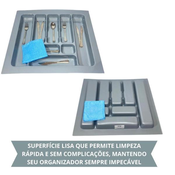 Imagem de Divisor De Talher Og-33 Cinza Metalico 553 X 492mm Moldplast/porta Talher/organizador De Talher