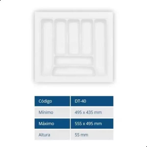 Imagem de Divisor De Talher Og-40 Branco 555 X 495mm Moldplast/porta Talher/organizador De Talher