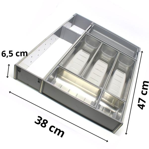 Imagem de Divisor De Talheres Orga-line Blum Inox Escovado Cinza