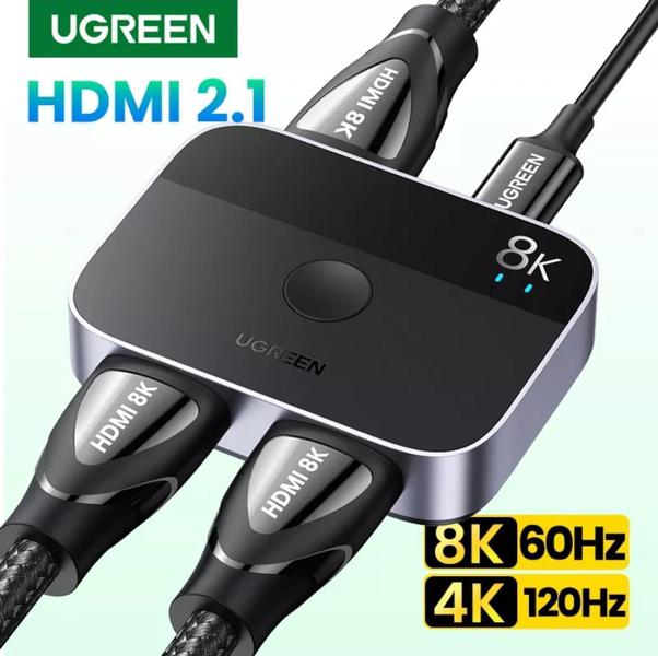 Imagem de Divisor Hdmi 2.1 8K 60Hz 4K Switch Splitter 2X1 48 Gbps