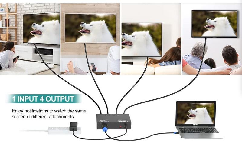 Imagem de Divisor HDMI MT-Viki 1x4 Power 4Kx2K @30Hz 3D Full HD PS4