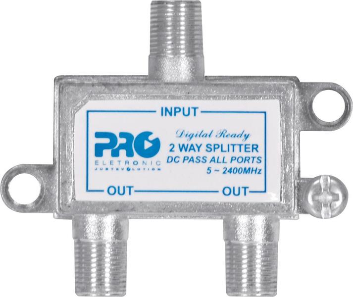 Imagem de Divisor Satélite 1 Entrada E 2 Saídas - 5~2400 Mhz (vhf / Uhv / Satélite) Com Passagem Dc Pqdv-2022