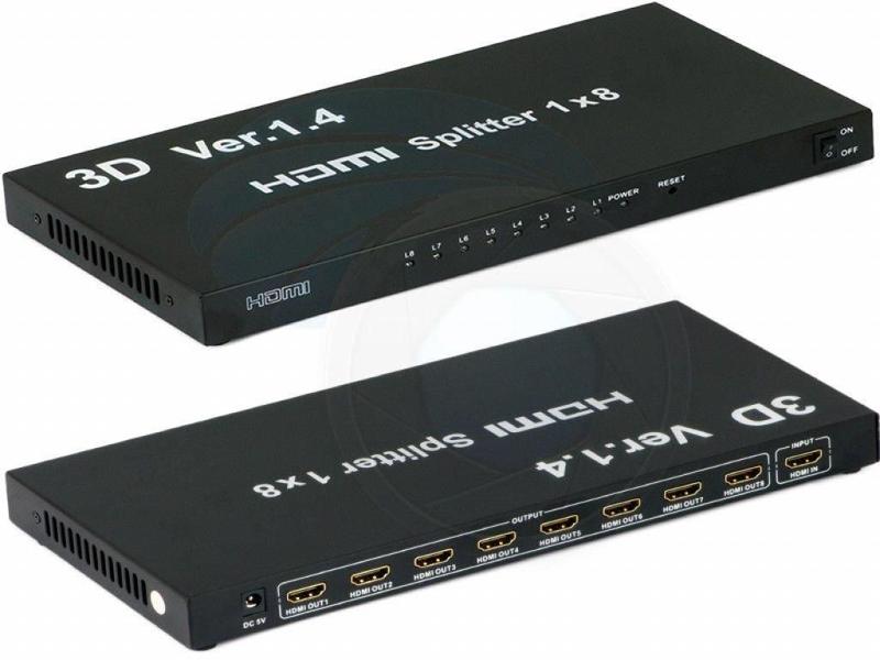 Imagem de Divisor Splitter Hdmi 1X8 Saidas - 1080P 1.4 3D