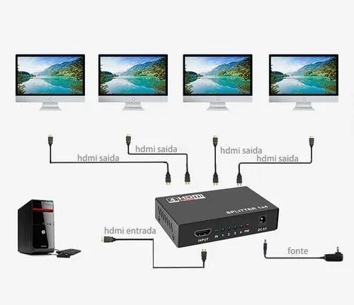 Imagem de Divisor Splitter Hdmi 4 Portas Amplificado 1.4