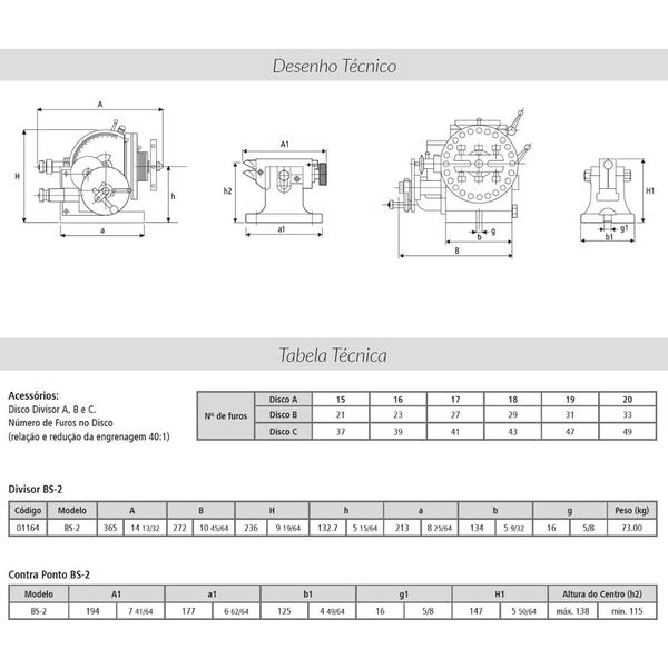 Imagem de Divisor Universal Modelo BS-2 - (Contra P. + Disco + Engren) - ACC