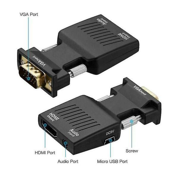 Divisores HDMI comutam conversor de adaptador vga para hdmi full hd 1080p áudio e vídeo para pc laptop para tv hdtv - HUOGUO Imagem de Divisores HDMI comutam conversor de adaptador vga para hdmi full hd 1080p áudio e vídeo para pc laptop para tv hdtv
