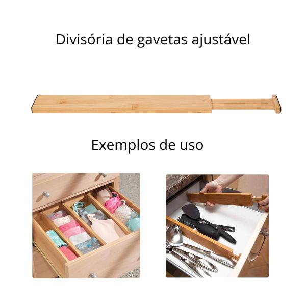 Imagem de DIVISORIA DE GAVETAS AJUSTAVEL  KEEP BAMBU 1,5x56,6,5 OU