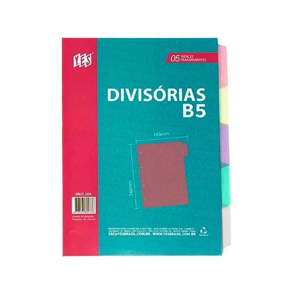 Imagem de Divisória Para Fichário Yes Colegial 5 Divisões Transparente