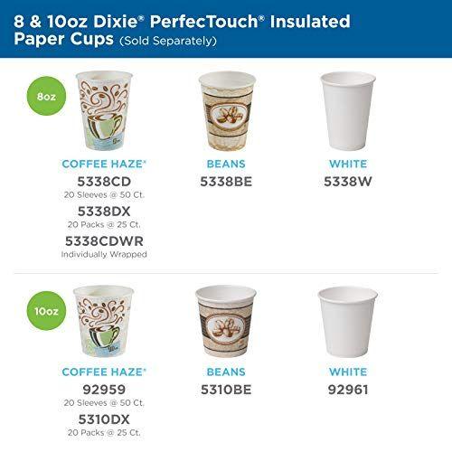 Imagem de Dixie PerfecTouch 8 oz. Xícara de café quente de papel isolado da GP PRO (Geórgia-Pacífico), Coffee Haze, 5338DX, 500 Count (25 xícaras por manga, 20 mangas por caixa)