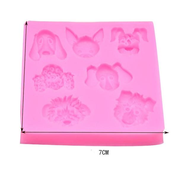 Imagem de Diy Baking Tools 7 Nugget Pet Cartoon Dog Shape Silicone Fondant Cake Decoração Chocolate Molde de Chocolate