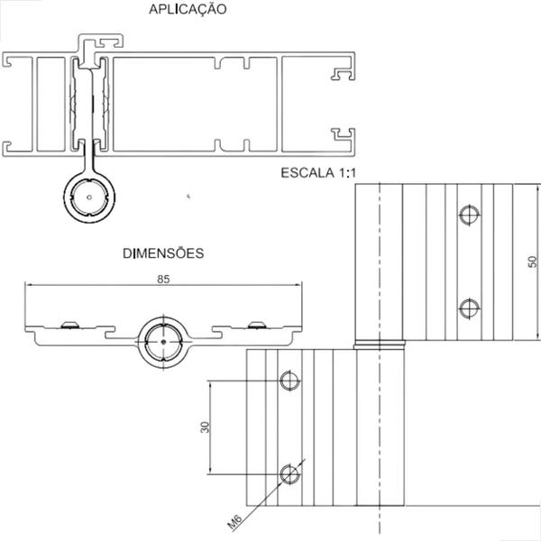 Imagem de Dobradiça 2 Abas Dob - 798 P/ Porta Linha Gold C/3PCS Branco