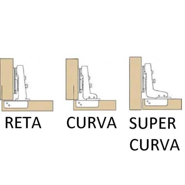 Imagem de Dobradiça Amortecedor Copo 35mm INOX Alta Curva Calço Clip Renna Slow