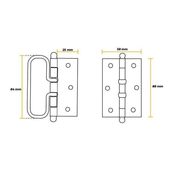 Imagem de Dobradiça Antique Com Alça Para Porta Camarão 3" 1/2" X 2" 5/16" A Unidade