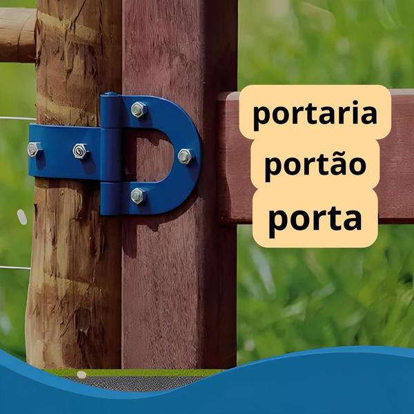 Dobradiça Azul para Porteira C.00 Ajax - Kit 4 Imagem de Dobradiça Azul para Porteira C.00 Ajax - Kit 4