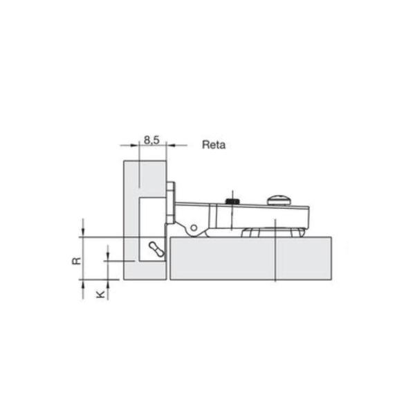 Imagem de Dobradiça Bigfer 26mm Reta Sem Amortecedor Para Portas de Armário