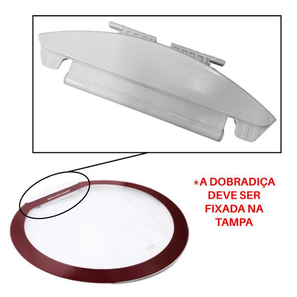 Imagem de Dobradiça Com Parafusos Para Lavadora Brastemp Bwg11 Bwh11