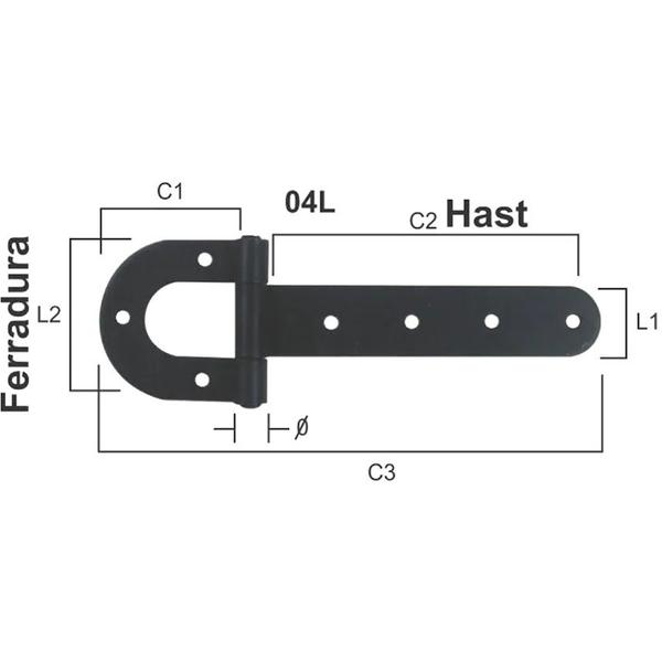 Imagem de Dobradiça de Porteira Tipo Ferradura Pintada N 03